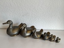 Enten Dosen Set Familie 6-er Set  Vintage Zinn Messing