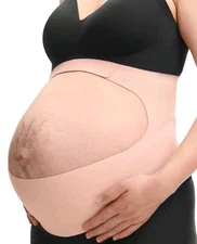 Momcozy Pregnancy Belly Band Invisible Comfort Maternity Oyster Pink Large NEW