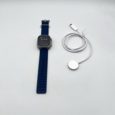 Apple Watch Ultra 2 49mm Titanium Case with Ocean Band - Blue - Very Good