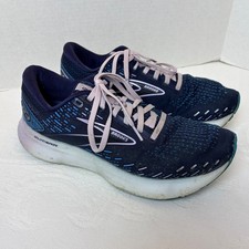 Brooks Glycerin 20 Womens Running Shoes Size 10 B Navy Blue Lilac Sneakers