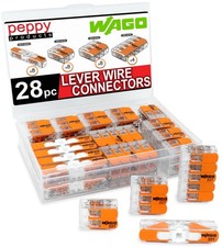 WAGO 221 Lever Nuts 28pc Compact Splicing Wire Connector Assortment with Case...