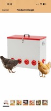 10-Port Metal Chicken Feeder 90LBS Automatic Rat Proof No Waste Chicken Food