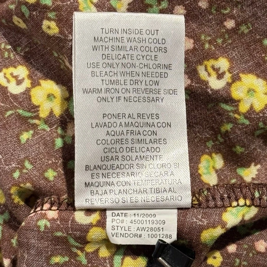 Vestido Lei Babydoll Y2K Cottage Boho Terroso Ditsy Floral Correa de Espagueti Marrón XL Foto 4 de 4