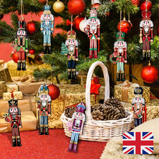 12PCS Wooden Nutcracker Set Christmas Decorations Ornaments Home Party Decor
