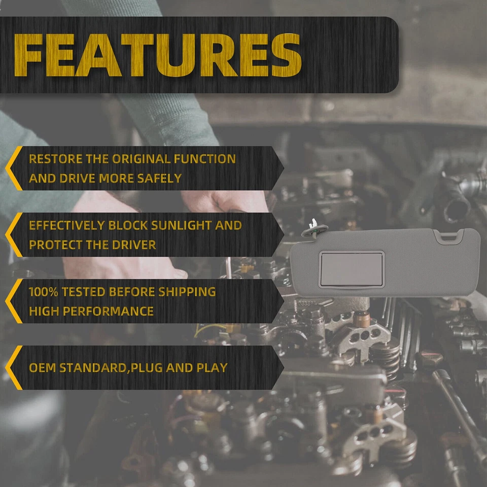 Parasol lado conductor izquierdo gris 74320-0E074-A0 para Toyota Highlander 14-19 3,5 L Foto 2 de 4