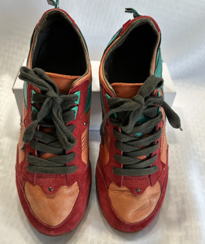 Zapatos de cuero para mujer Diesel Anza talla 9 rojo naranja turquesa Y2K de colección Foto 2 de 4