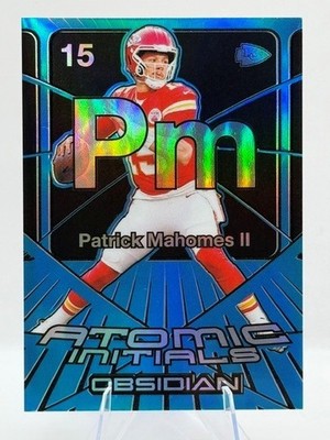 2024 Panini Obsidian Patrick Mahomes II Atomic Initials Blue #/25 #2 Chiefs SN