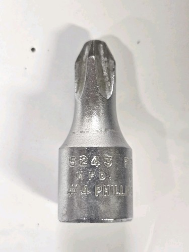 Proto 3/8" Drive #4 Phillips Head Bit Socket Model 5243 Made in USA - Bild 2 von 4