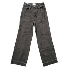 Universal Thread High Rise Wide Leg Jeans Womens 4 R Black Cropped Denim