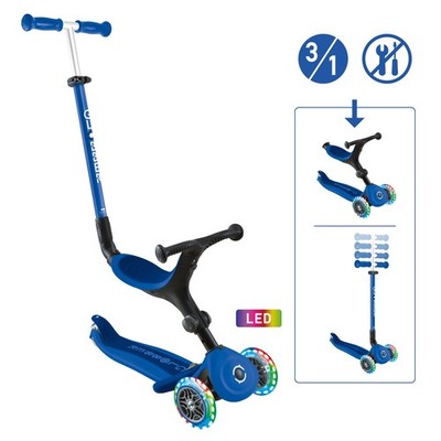 B-WARE: 744-100 GLOBBER GO-UP ACTIVE LIGHTS blau-dunkelblau, mit Leuchtrollen