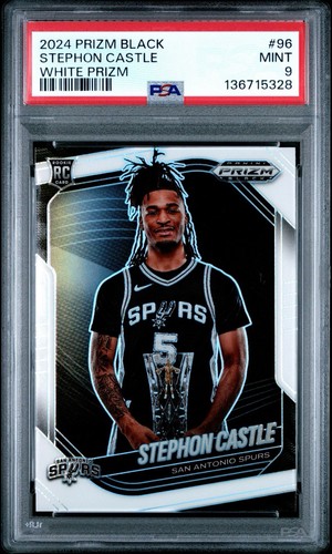 2024 Panini Prizm Black - Stephon Castle #96 White Prizm /175 Rookie (RC) PSA 9