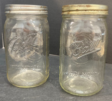 Lot of 2 Vtg. Ball Quart size Wide Mouth Canning Jars ~ Made in the USA