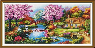 Counted cross stitch kit DIY unprinted canvas Fragrant Garden Hand CRAFT 1500
