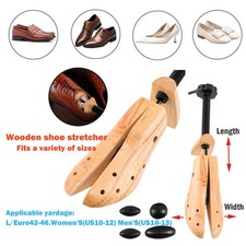New 2-Way Wooden Shoe Stretcher Adjustable Expander for Men Women US Size 5-13