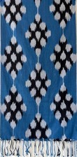 GORGEOUS  HAND WOVEN UZBEK  IKAT COTTON SCARF...