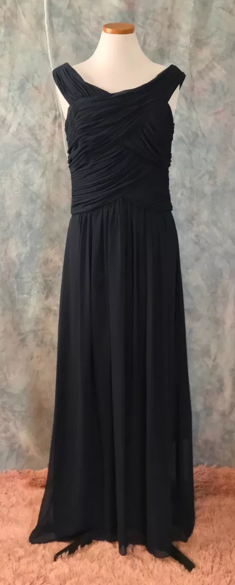 DESSY 2919 MIDNIGHT NAVY LUX CHIFFON BRIDESMAID FORMAL GOWN DRESS
