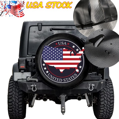 American Map 17" Spare Tire Cover, Heavy Duty Wheel Cover for Jeep
