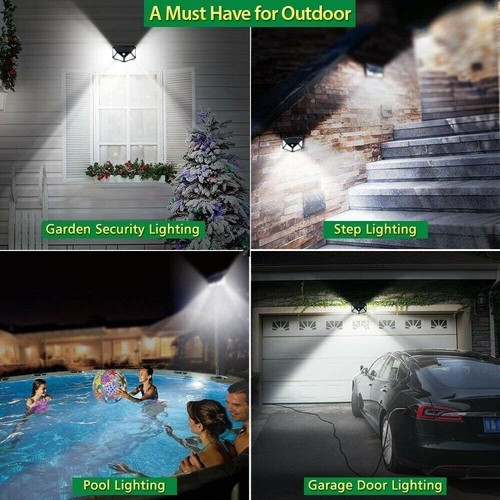 2/4X LED Solarleuchte + Bewegungsmelder Außen Fluter Sensor Strahler Lampe Vlsgp - Bild 10 von 12