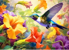 500 Piece Puzzle for Adults, Jigsaw Puzzle,Flower Hummingbird Jigsaw Puzzles
