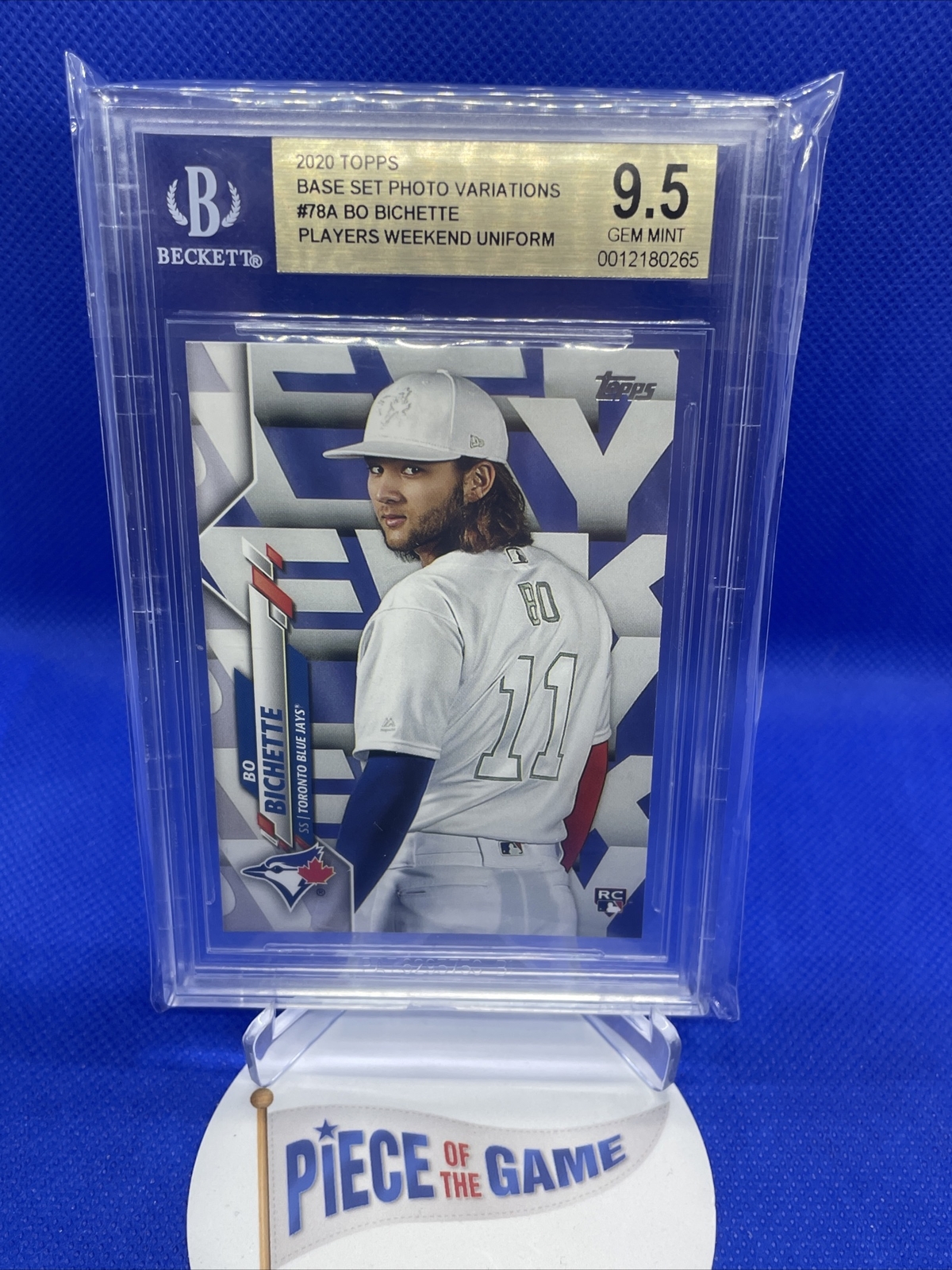2020 Topps BO BICHETTE SP #78 BGS 9.5 Gem Mint Image Variation Rookie RC Jays