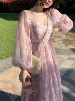 Elegant Vintage Fairy Midi Dress Women Csaual Korean Chiffion Floral Midi Dress | eBay Elegant Vintage Fairy Midi Dress Women Csaual Korean Chiffion Floral Midi Dress | eBay