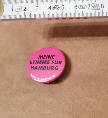 meine stimme für hamburg- anstecker pin button -  ca.  3,5 cm