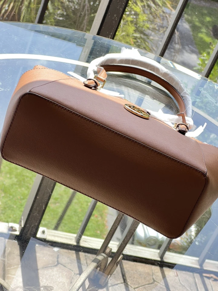 Michael Kors Charlotte Top Zip Tote Shoulder Bag  Luggage Saffiano Leather - Image 4 of 4