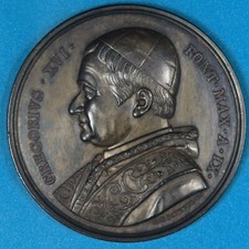 GREGORIO XVI MEDAGLIA ANNUALE 1839 A. IX ROMA SILVER ARGENTO MEDAGLIE TONED FDC