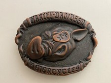 Rare, solid ,Harley-Davidson HOG belt buckle 97621-07V.Antiqued vintage copper