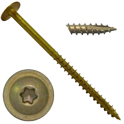#10 CABINET MODIFIED TRUSS HEAD WOOD SCREW: 2'' to 3-1/2'' TORX/STAR Washer Head