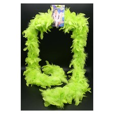 NEONGRÜNE FEDERBOA (60g / 180cm) Karneval Federschlange Federstola Boa hell-grün
