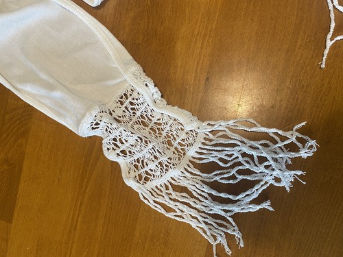 Ann Fontaine White Lace Scarf Vintage - Picture 3 of 4