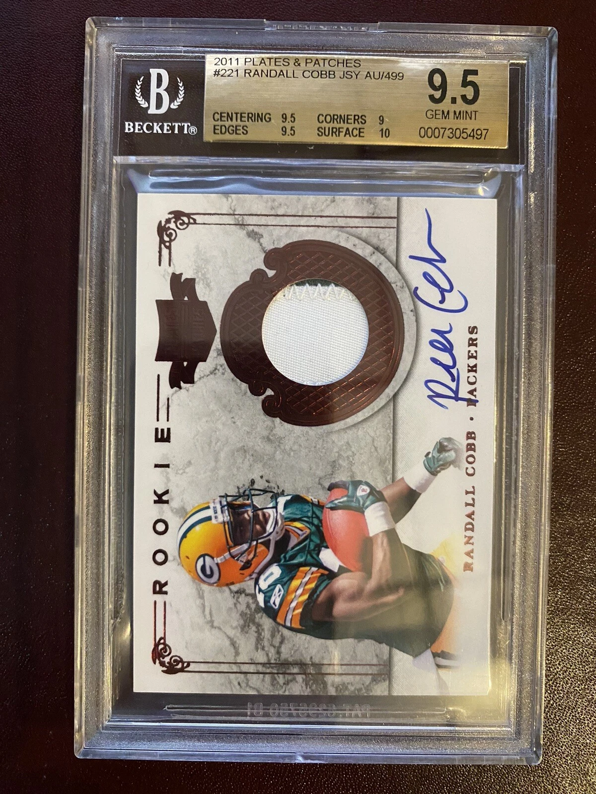 Randall Cobb Panini Plates & Patches #221 Signed Jersey