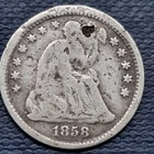 1858 O Seated Liberty Half Dime 5c Circulated #62586