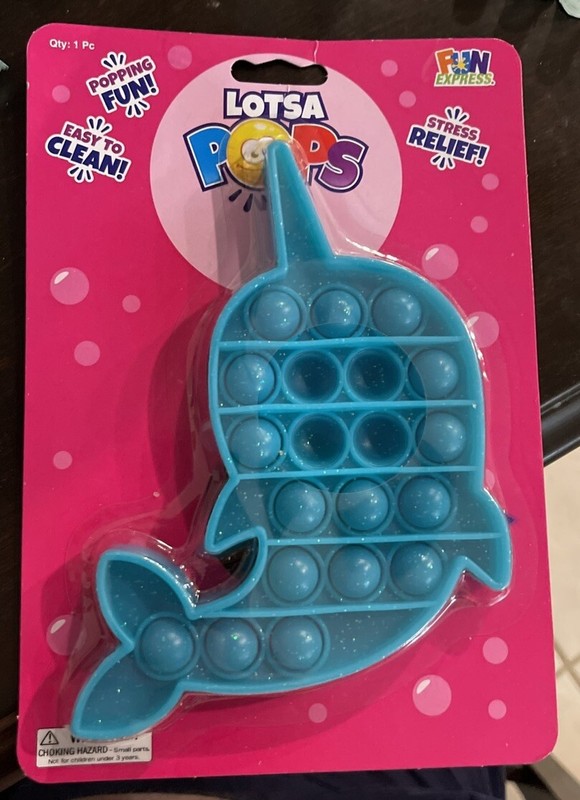 Narwhal Pop-It Fidget Toy Set – Stress Relief Sensory Toys for Kids