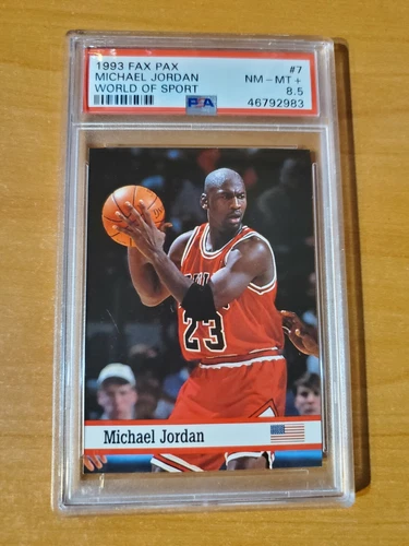 1993 Fax Pax World of Sport Michael Jordan Card #7 PSA 8.5 NM-MT+