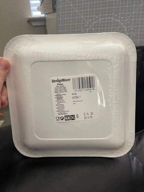 PRATOS DE PAPEL GRANDES BATMAN (8) ~ Suprimentos para festa de aniversário jantar almoço super-herói - Imagem 2 de 2