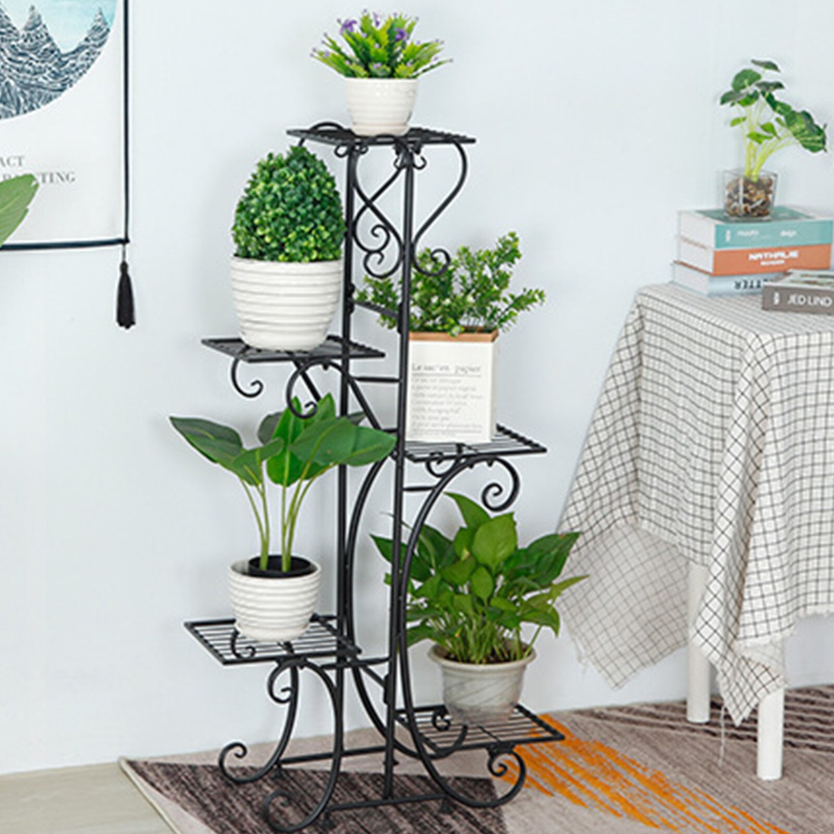Plant Stand 5-Tier Flower Pot Rack Balcony Garden Balcony Decor