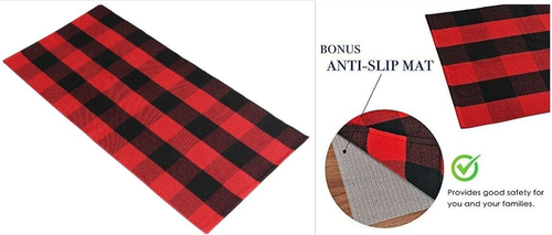 Buffalo Plaid Door Mat, Christmas Rug, Outdoor or Indoor 23.5” x 52'' - Picture 3 of 3