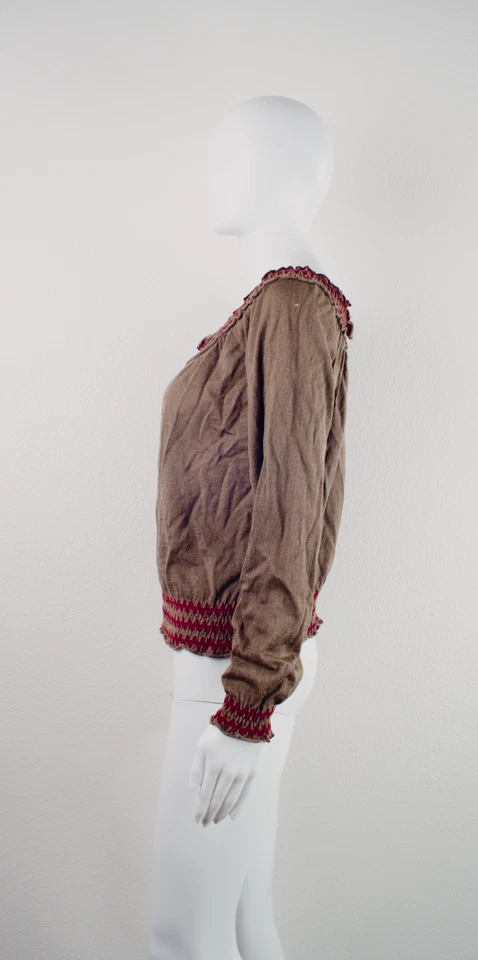 Top campesino Yves Saint Laurent Rive Gauche bordado años 90 S RARO de colección Foto 4 de 4