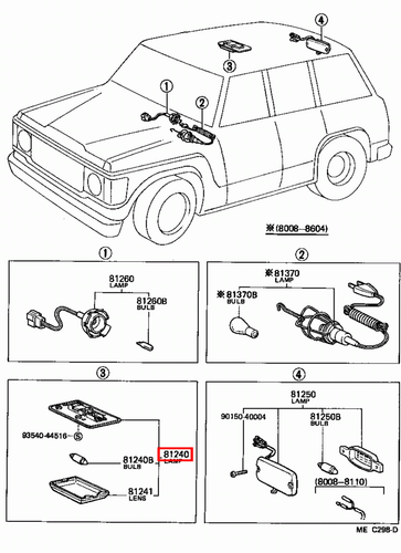 Genuine LandCruiser 75 70 78 60 Series Troopy Soft Top Front Interior Light Lamp - Picture 12 of 13