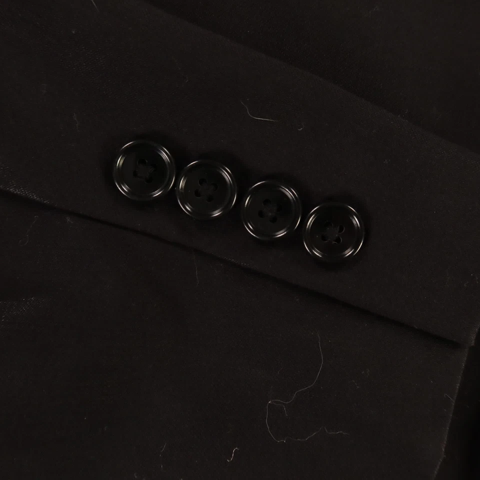 Tasso Elba Jacket M MT Black 100% Wool Twill Worsted Blazer Sport Coat 42L - Image 4 of 4