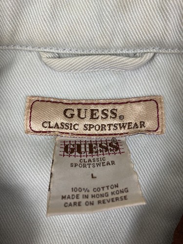 Vtg Guess Classics Chore Coat Men’s Sz L Tan Pockets Hunting Canvas 80s 90s - Picture 4 of 5