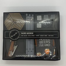 NIB! Bespoke Drinking Box 5pcs Gift Set Cork Coasters Bottle Opener Socks & More