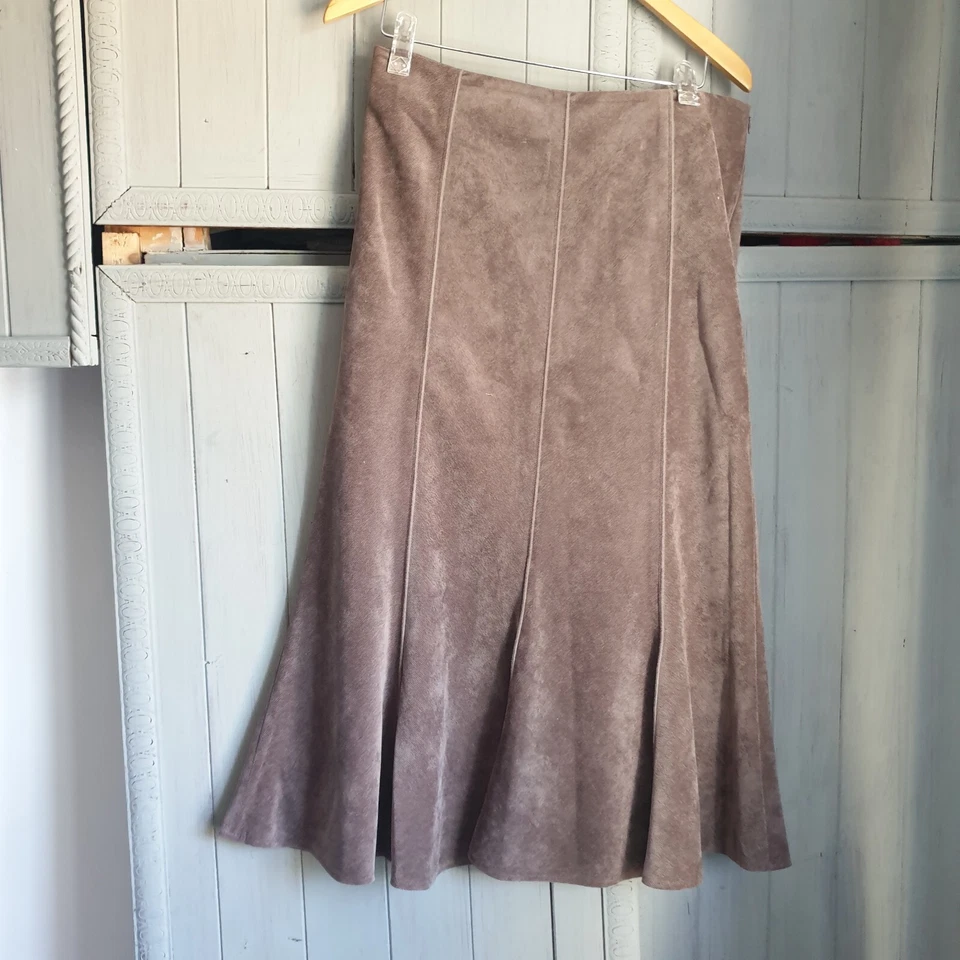 Traje CC Marrón Claro Taupe Aguja Talla 14/12 Parche Brazo Country Foto 3 de 4