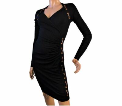 Carmen Marc Valvo Cut and Sew Faux Wrap Dress Size S | eBay