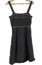 Loft Women's Sleeveless Short Dress Black White Size 8