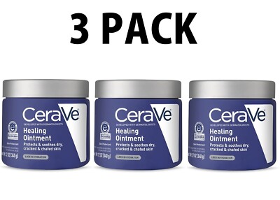 CeraVe Healing Ointment, 3 PACK, Moisturizing Soothes Cracked Dry Skin - 12oz