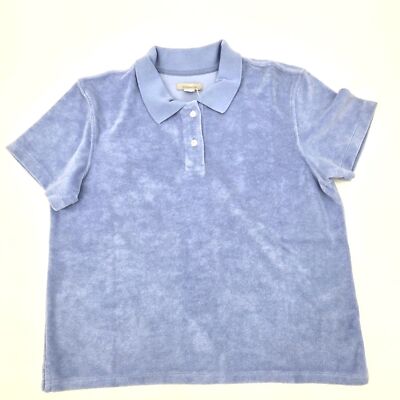 Outerknown High Tide Blue Terry Polo Shirt Size Small