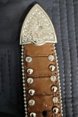 Cintura Western In Pelle Con Intarsio Di Perline - Italia - Foto 9